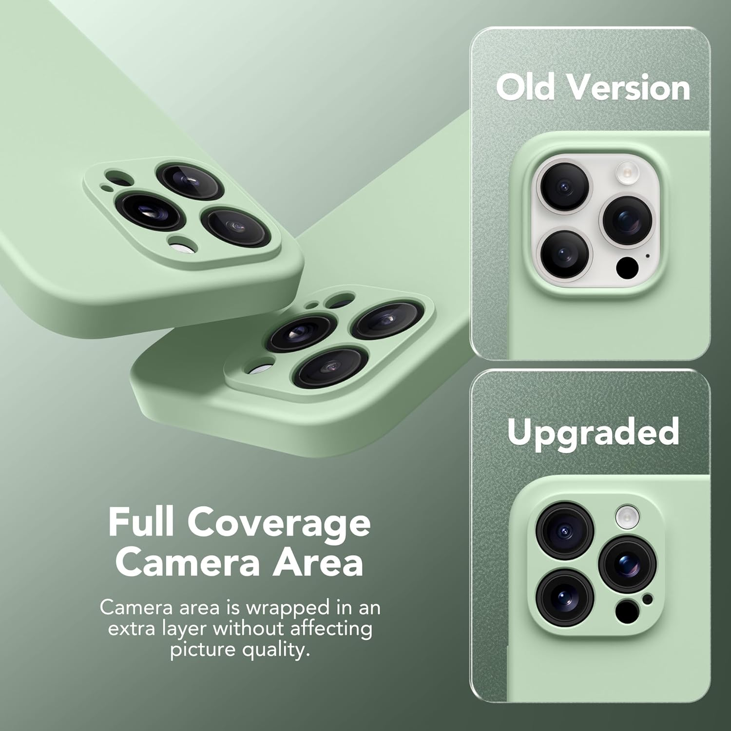 Suydanbox Magnetic for Iphone 13 Pro Max Case, Compatible with Magsafe, [Full Camera Protection][Screen Protector] Silicone Shockproof Protective Phone Case for Iphone 13 Pro Max 6.7", Light Cyan