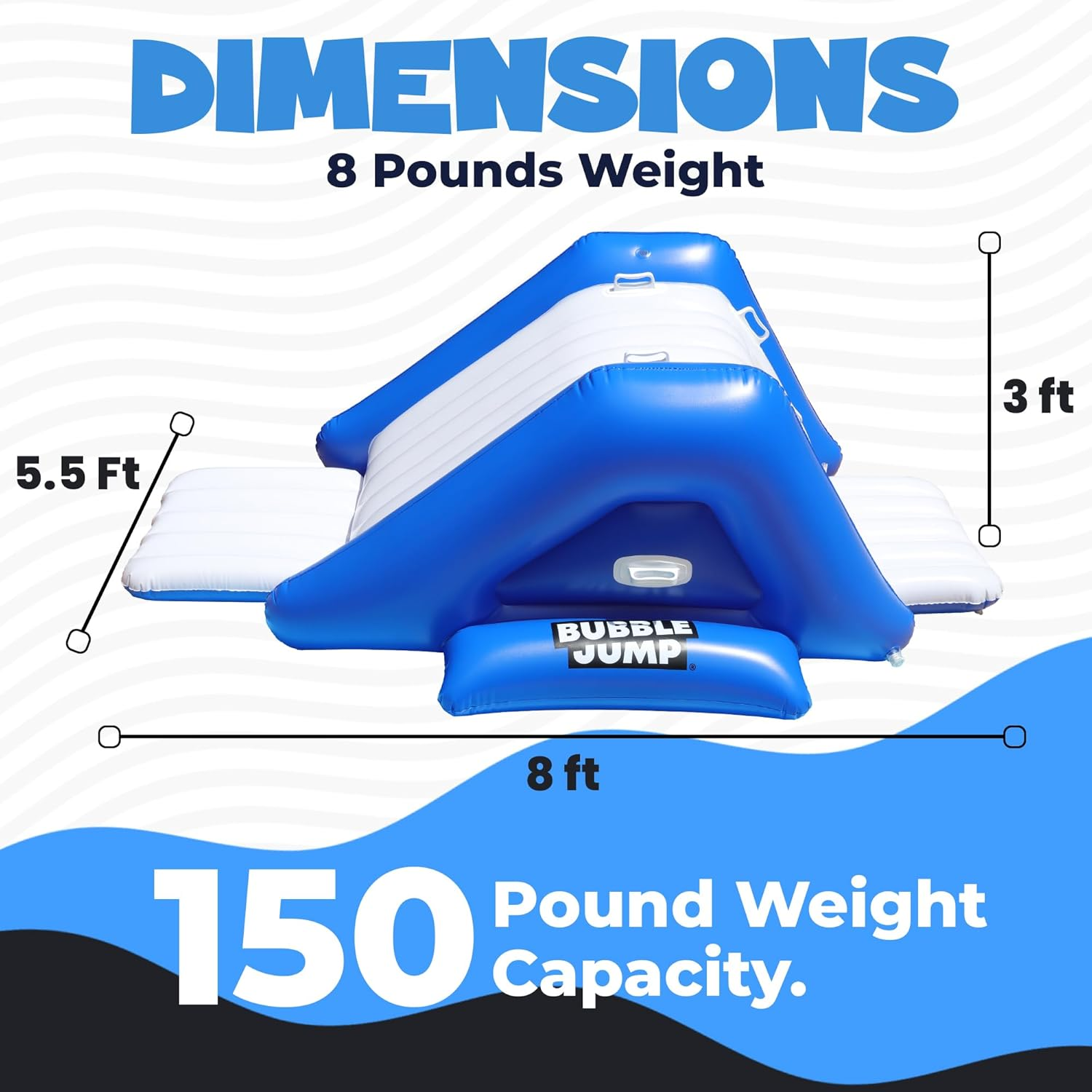 Inflatable Water Slide for Pool, Durable Vinyl Inflatable Pool Slide for Inground Pool with Built in Sprayers and Weighted Base for Stability, Waterslide for Kids and Adults, Ages 6 & up - Bubble Jump