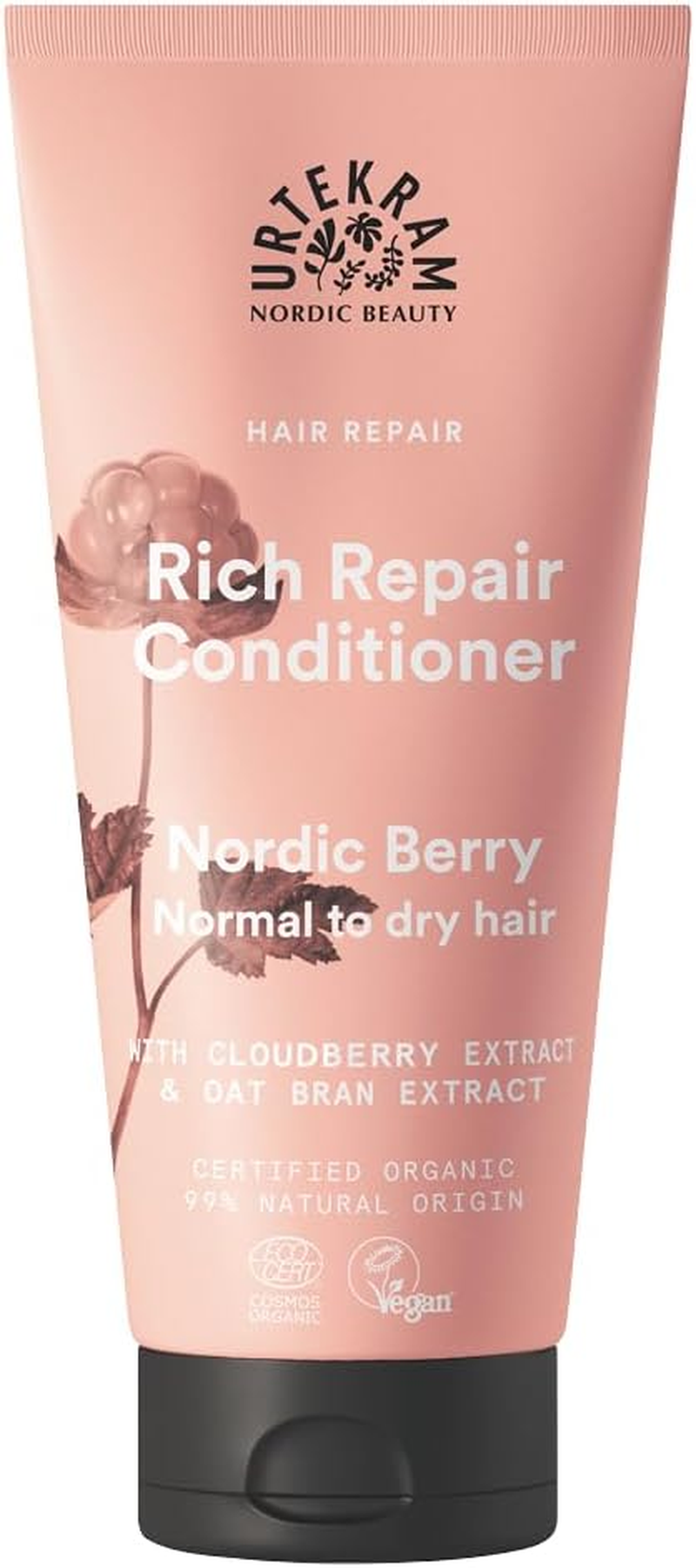 Urtekram Nordic Berry Rich Repair Conditioner with Cloudberry, Oat Oil & Aloe Vera - Moisturising & Repairing for Normal to Dry Hair - Vegan & Natural - 180 Ml image number 5