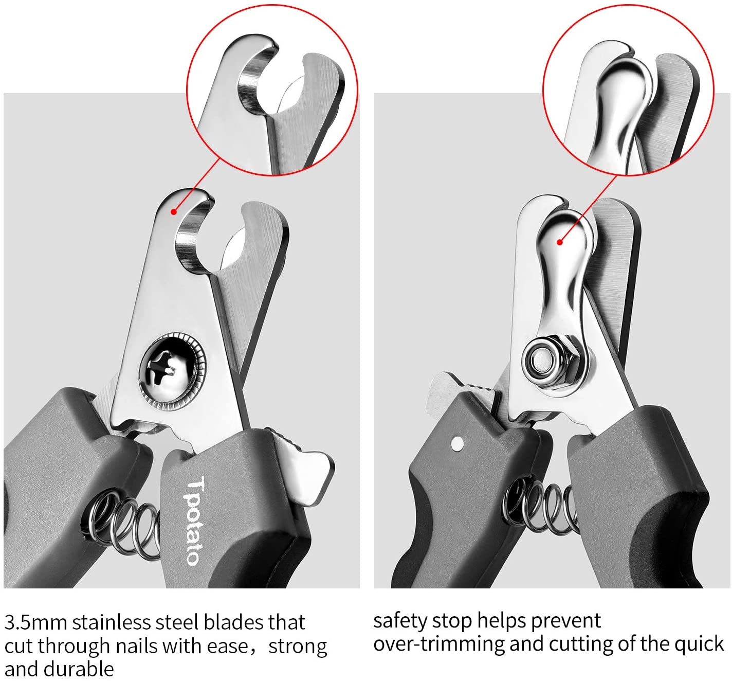 Tpotato Dog Nail Clippers, Dog Nail Trimmer Large Breed with Quick Sensor,Safari Professional Cat Nail Clipper with Safety Guard and Nail File. image number 4