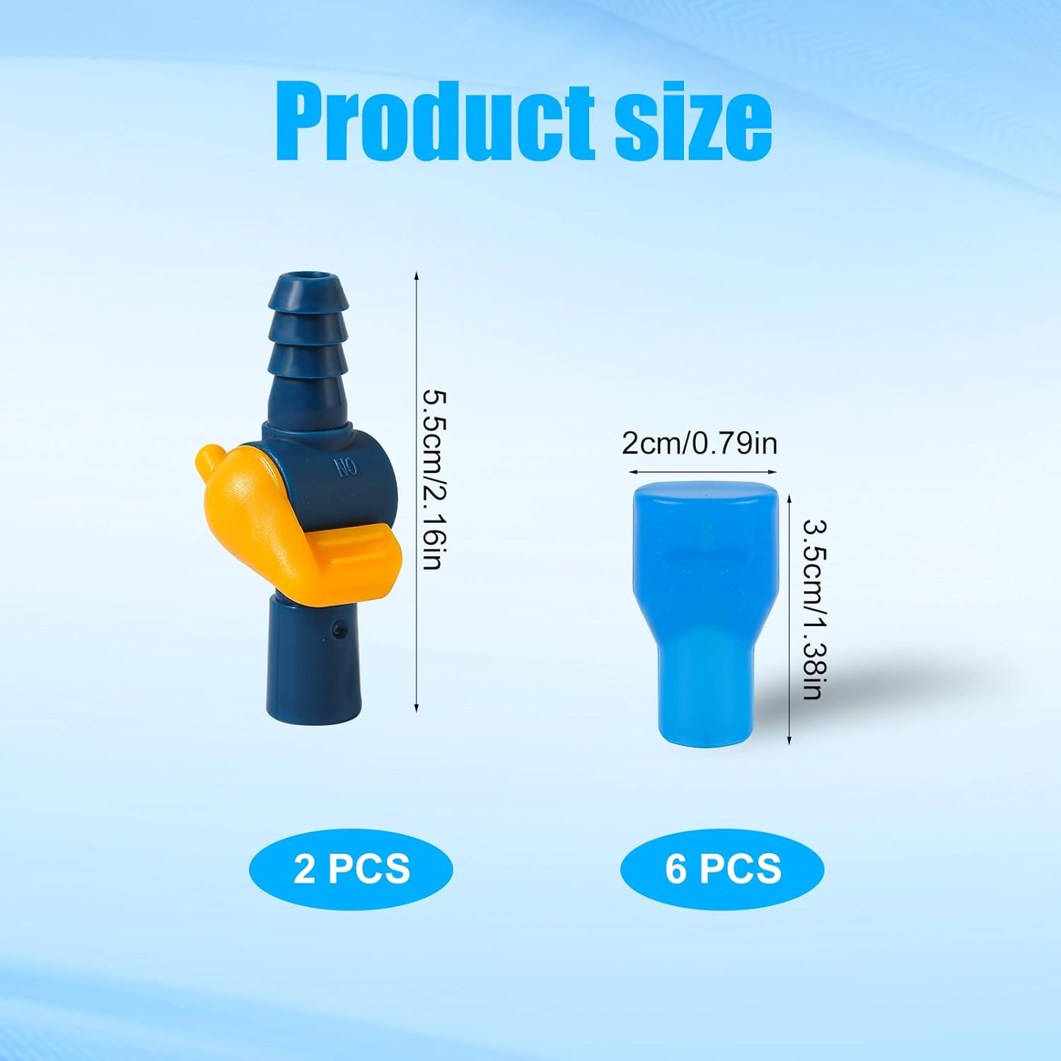 2Pcs Pass-Through Hose Connectors and 6Pcs Bite Valve Replacements Set for Camelbak, Mouthpiece Replacements for Camelbak Accessories Replacement for Camelbak Tube Hydration Bladder image number 1