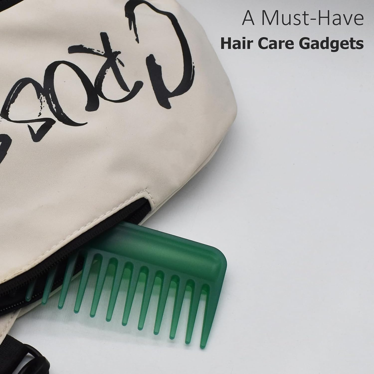 Professional Hair Comb, Streaker Texture Pocket Size Detangling Combs for All Hair Types, Women, Men, Kids, Home, Office, Car, Travel, Handbag, Gym Bag (Green, 1) image number 2