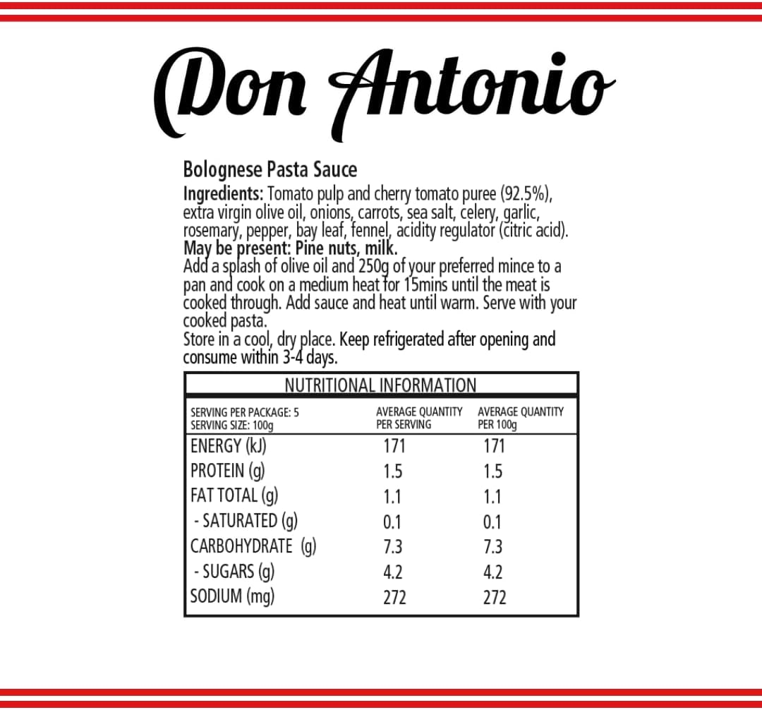 Don Antonio Bolognese Pasta Sauce 500 G (Pack of 2)