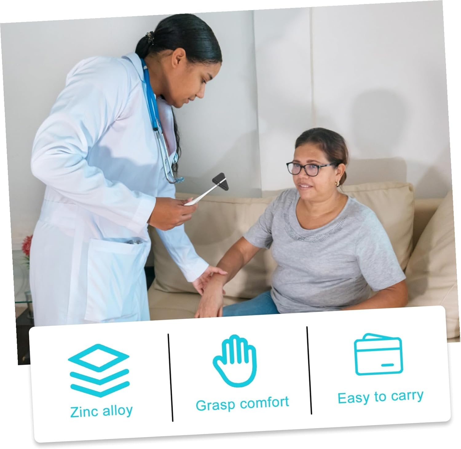 Cabilock 2Pcs Multi-Function Plexor Reflex Hammer with Zinc Alloy Handle for Neurological Testing in Clinics Ergonomic Lightweight Design for Precise Percussion and Enhanced Random Color image number 1