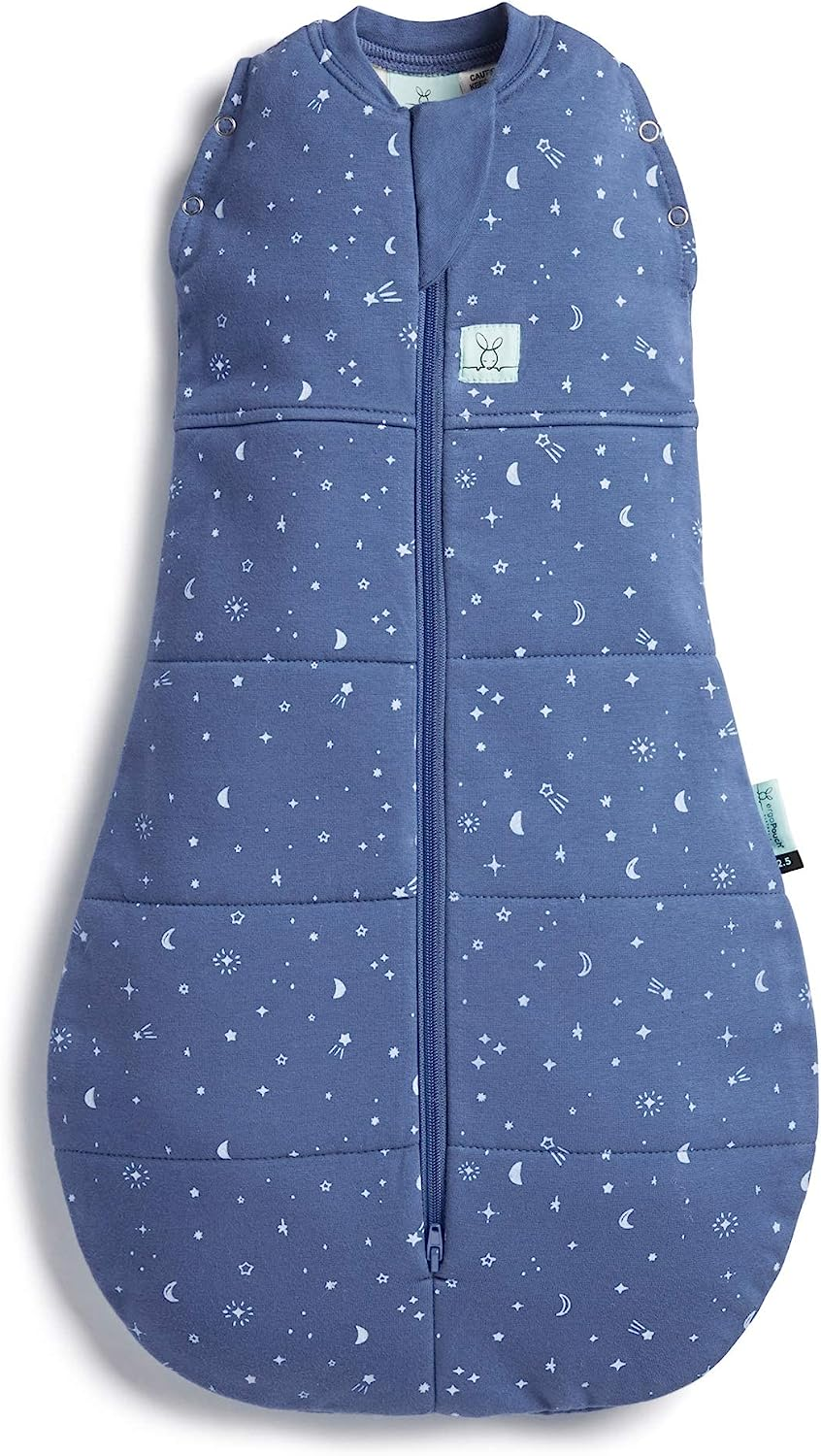 Ergopouch 2.5 TOG Cocoon Swaddle Bag, 3-6 Months, Night Sky Print &ndash; Organic Cotton, Two-Way Zip, Arms In/Out, Warm & Comfortable, Ideal for Room Temperatures (15&ndash;21&deg;C) image number 3