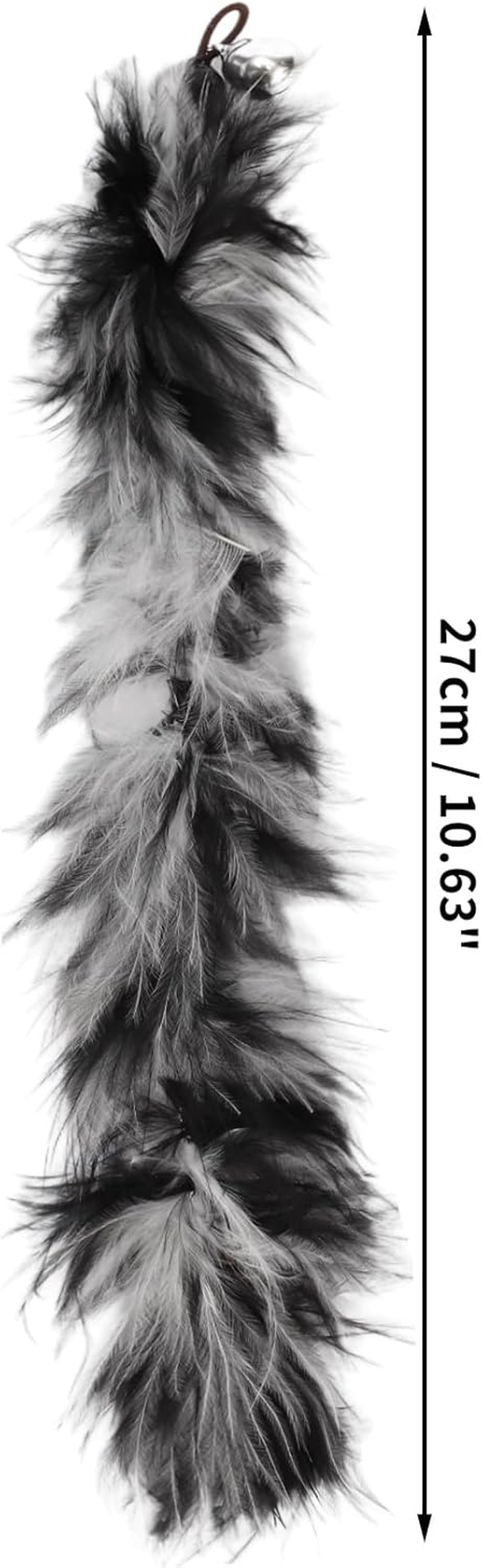CAPASTEC Pack of 2 Feather Cat Wand Replacement for Pet Interactive, Grey/Black