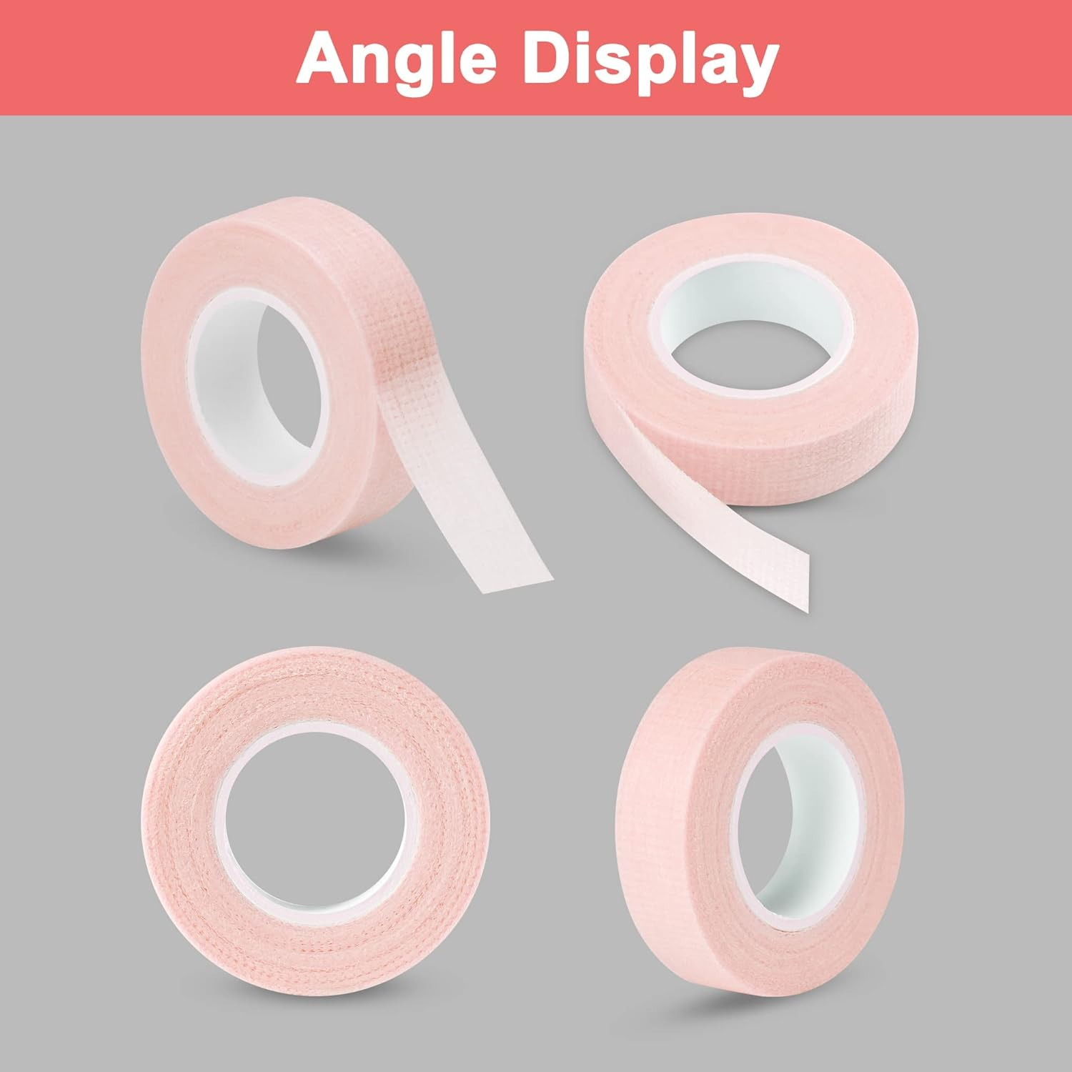 Beauty7 Eyelash Extension Tapes - 6 Rolls for Individual Lash Grafting, Breathable Adhesive Fabric under Eye Tape for Extensions Supplies (Pink) image number 3