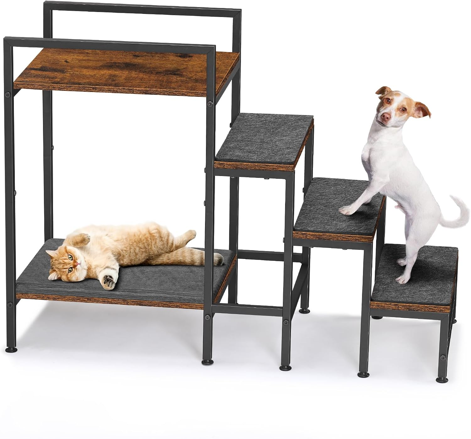 CADUKE Dog Steps 63Cm High for Bed & High Sofa, Pet Dog Steps with Ajustable Feet, Non-Slip Dog Stairs for Small Medium Dogs and Cats, Easy Assembly image number 1