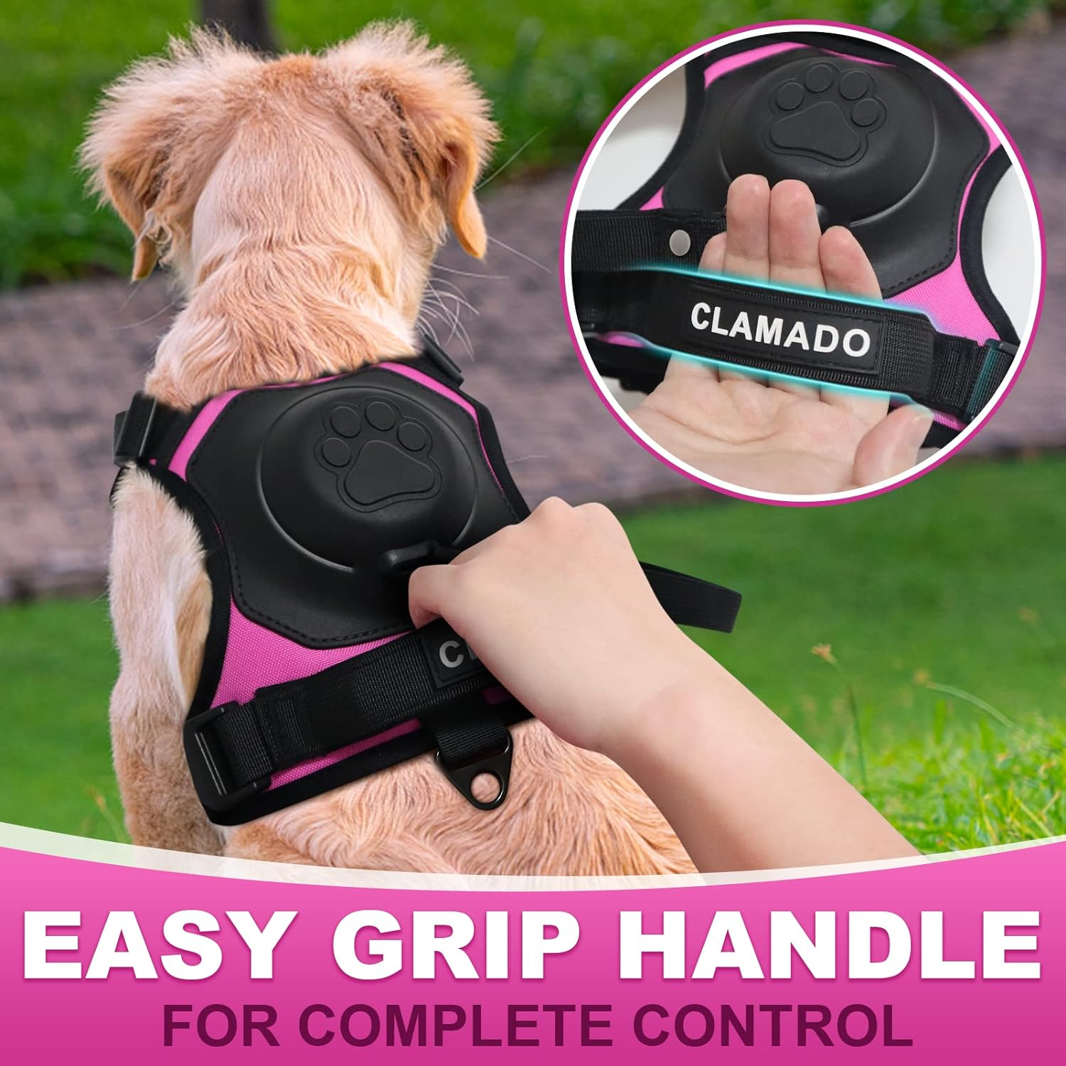 2 in 1 No Pull Dog Harness with Retractable Leash, No Pull Dog Harness & Retractable Dog Leash【Auto-Lock Function】Adjustable Breathable Dog Vest with Control Handle for Medium Dogs(L) image number 5