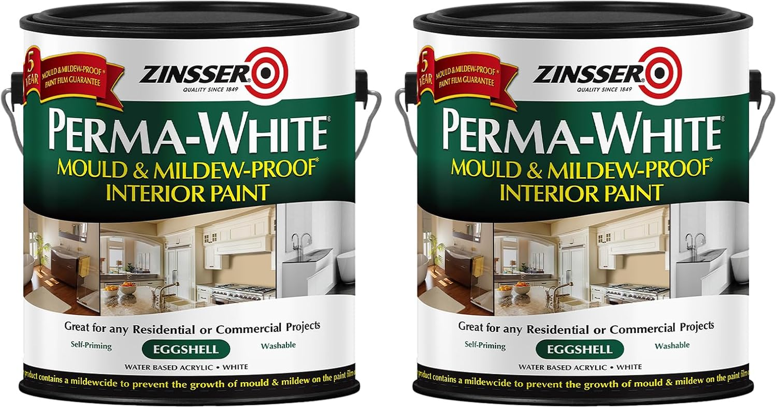 Zinsser Perma White Interior Paint, Satin White, 3.72 Litre image number 5