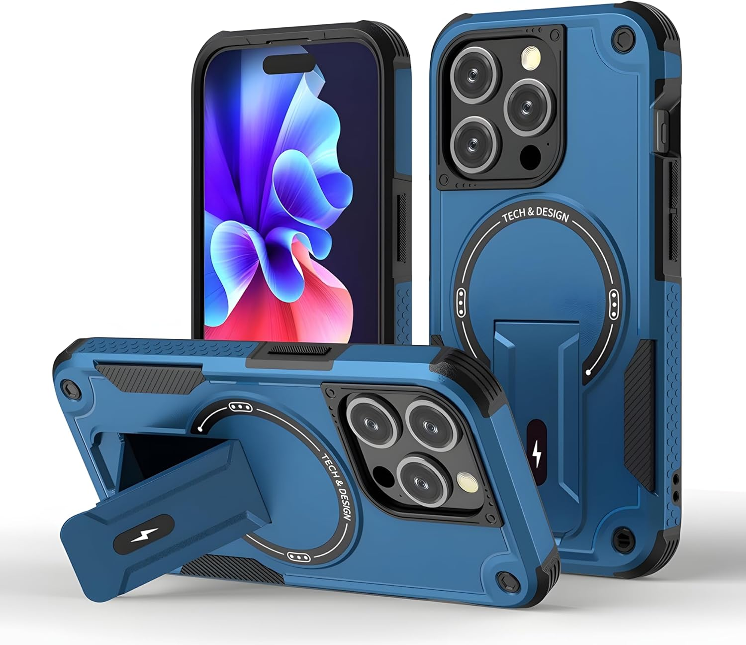 For Iphone 16 Pro Max Case with Stand, Military-Grade Protection Shockproof Magnetic Kickstand Case,Gold