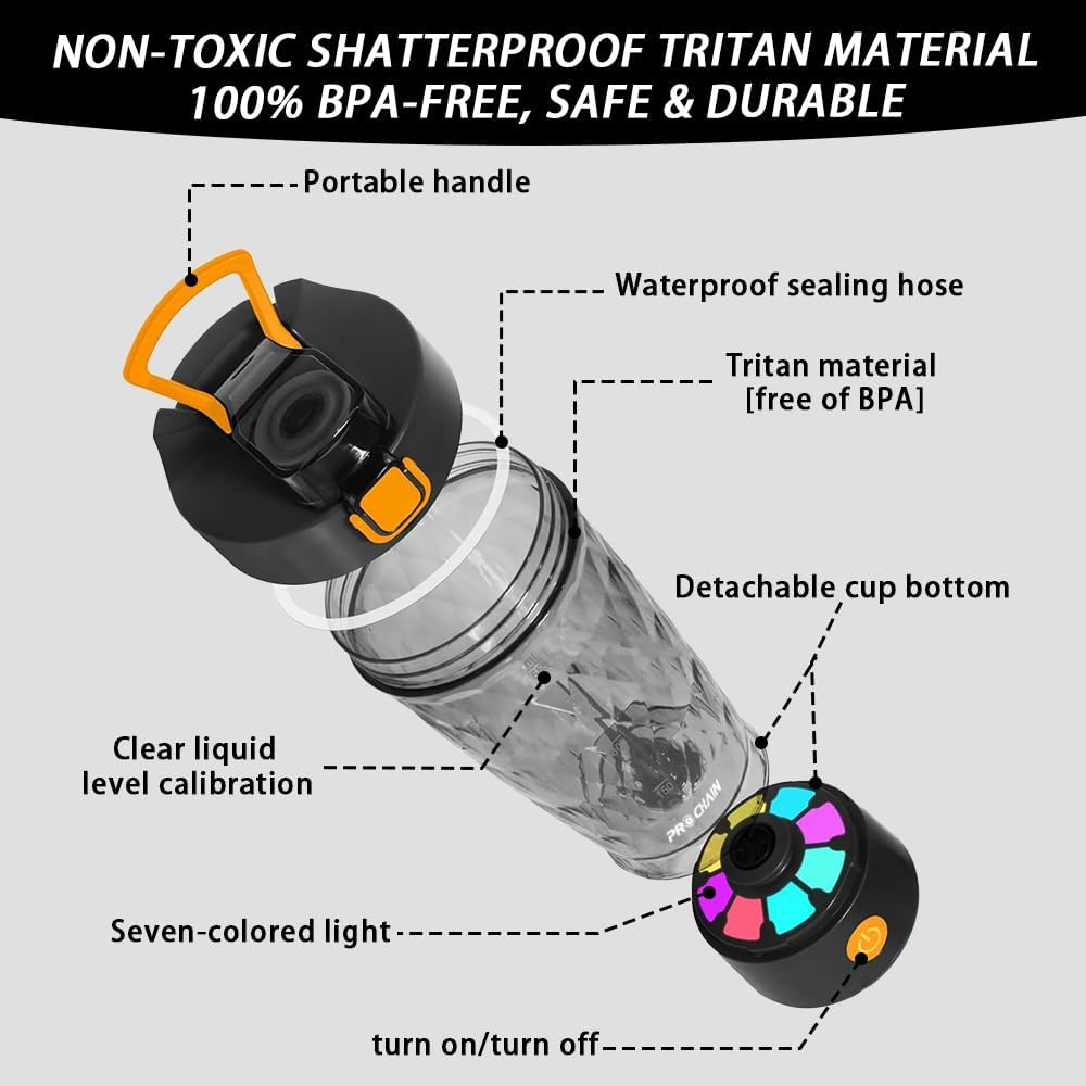 Electric Protein Shaker Bottle, USB Rechargeable Mixing Cup, Water Drink Mixer Portable Bottles for Gym Sport - Green image number 3