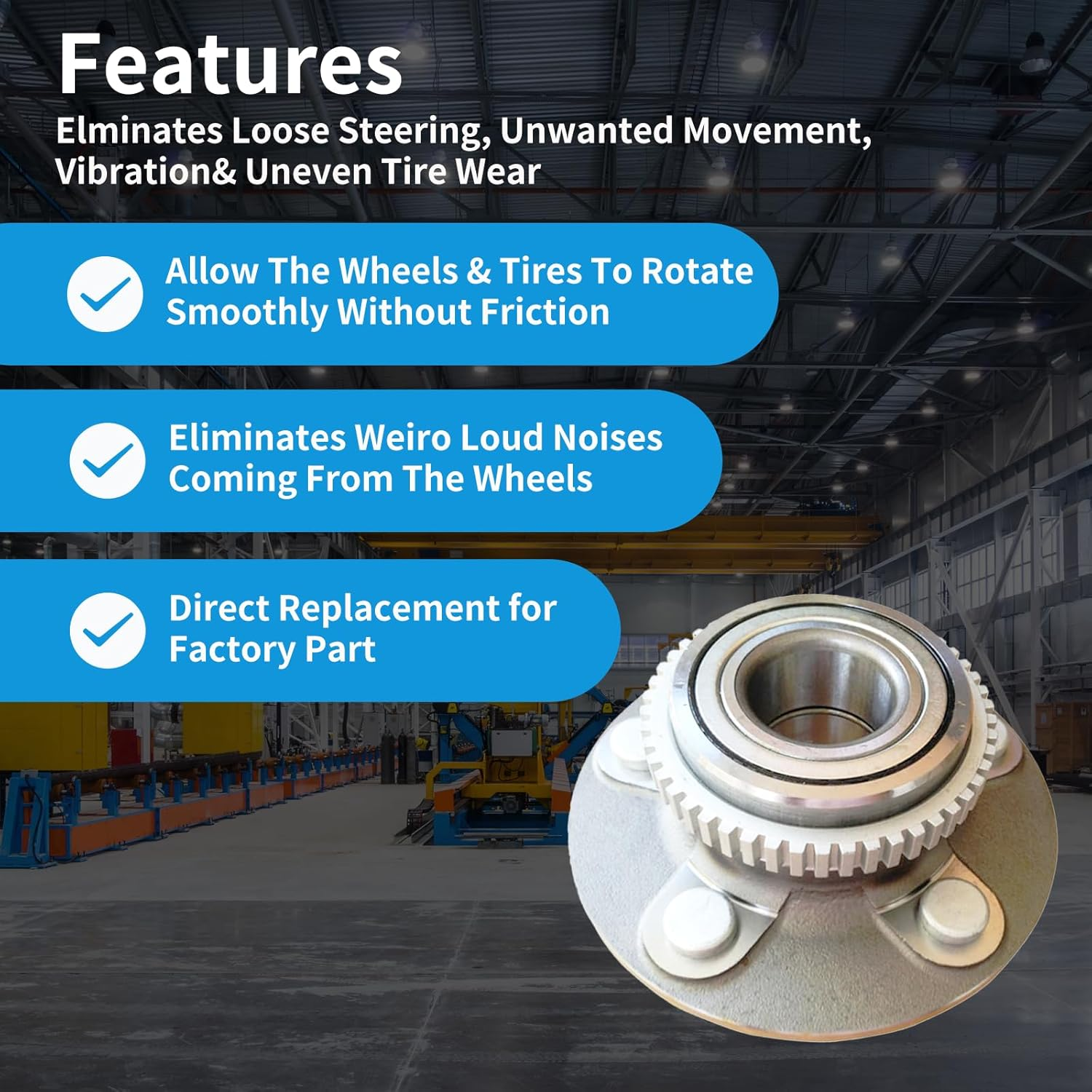 2 Pack Front Wheel Bearing Hub Assembly Fit for Ford Falcon Fairlane AU BA BF FG Sedan Wagon UTE 1998-2008, for Ford Territory SX SY SZ RWD 2004-2015 Left and Right Hand image number 4