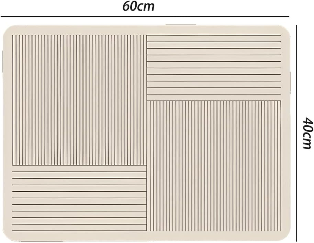 Drying Mat, Fast Absorbent Quick Kitchen Drying Mat, Diatomite Dish Drying Mat with Anti-Slip Rubber Backed 40*60Cm image number 1