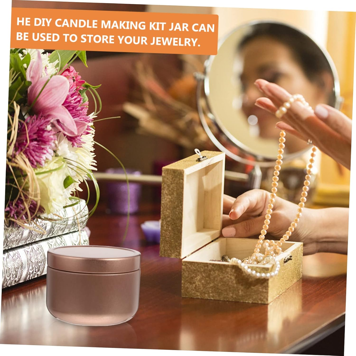 STOBOK 12Pcs Empty Tinplate Candle Jars Balm Containers for DIY Home Fragrance and Xmas Decoration Storage