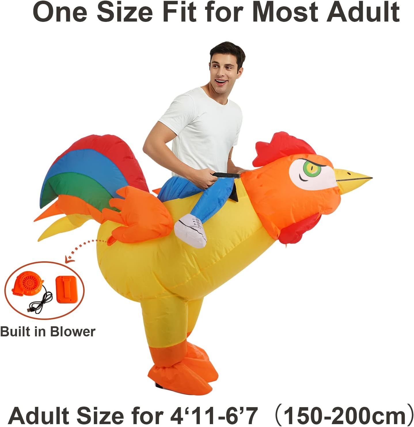 Inflatable Costume Chicken Costume Funny Halloween Costumes Blow up Chicken Costume for Men Women