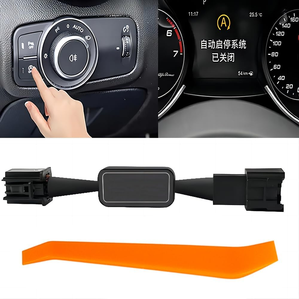 Auto Start Stop Delete/Disable/Eliminator Compatible with Alfa Romeo Giulia Stelvio 2017-2023, Automative Stop Start Engine A-Off System Cancel Device Cable