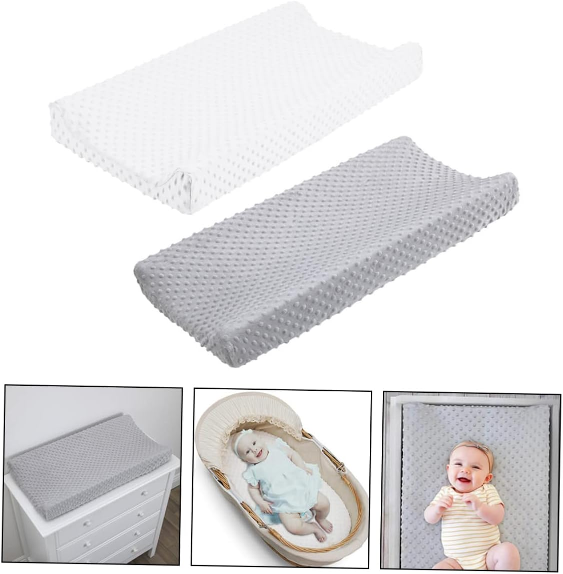 2Pcs Baby Changing Pad Cover and Changing Table Protector Set Polyester Fabric Detachable and Washable for Boys and Girls image number 4