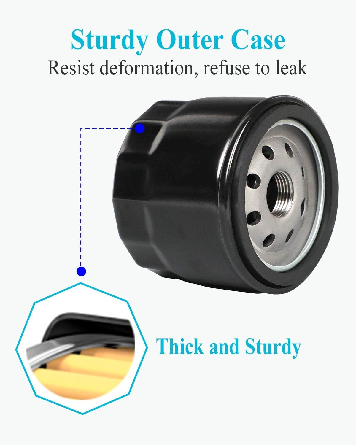 HOODELL 4 Pack 12 050 01-S Oil Filter, Professional Factory Oil Filter Fits Kohler Engine Troy Bilt Bronco 12 050 01 1205001-S 12 050 01-S1, Lawn Mower Oil Filter image number 6