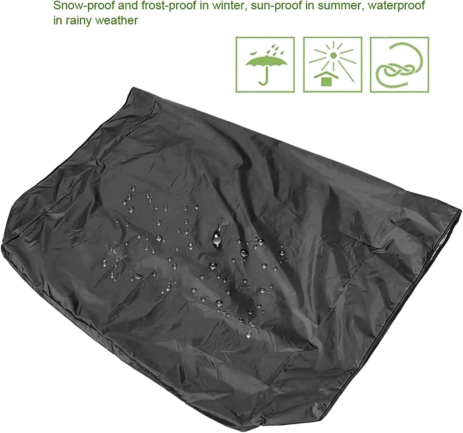 Garden Swing Canopy, Swings Chair Canopy Replacement Porch Top Sun Shade UV Resistant Awning Glider Windproof Hammock Roof Protection Replacements Poolside Balcony Backyard 75'' X 52''(Black)