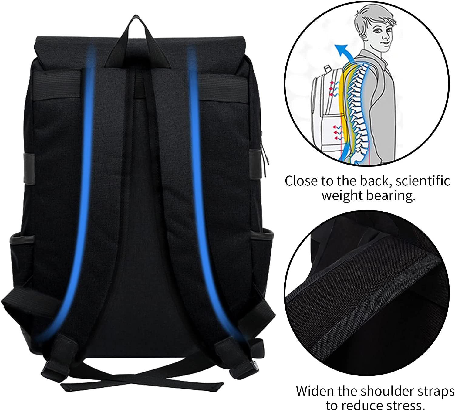 Wesoke Work Laptop Backpack Bag Women Girl, School Student Bookbag Men Boy, Water Resistant Business Computer Backpack Travel Casual Daypack Rucksack Nurse Back Pack Fits 15.6 Inch Notebook image number 6