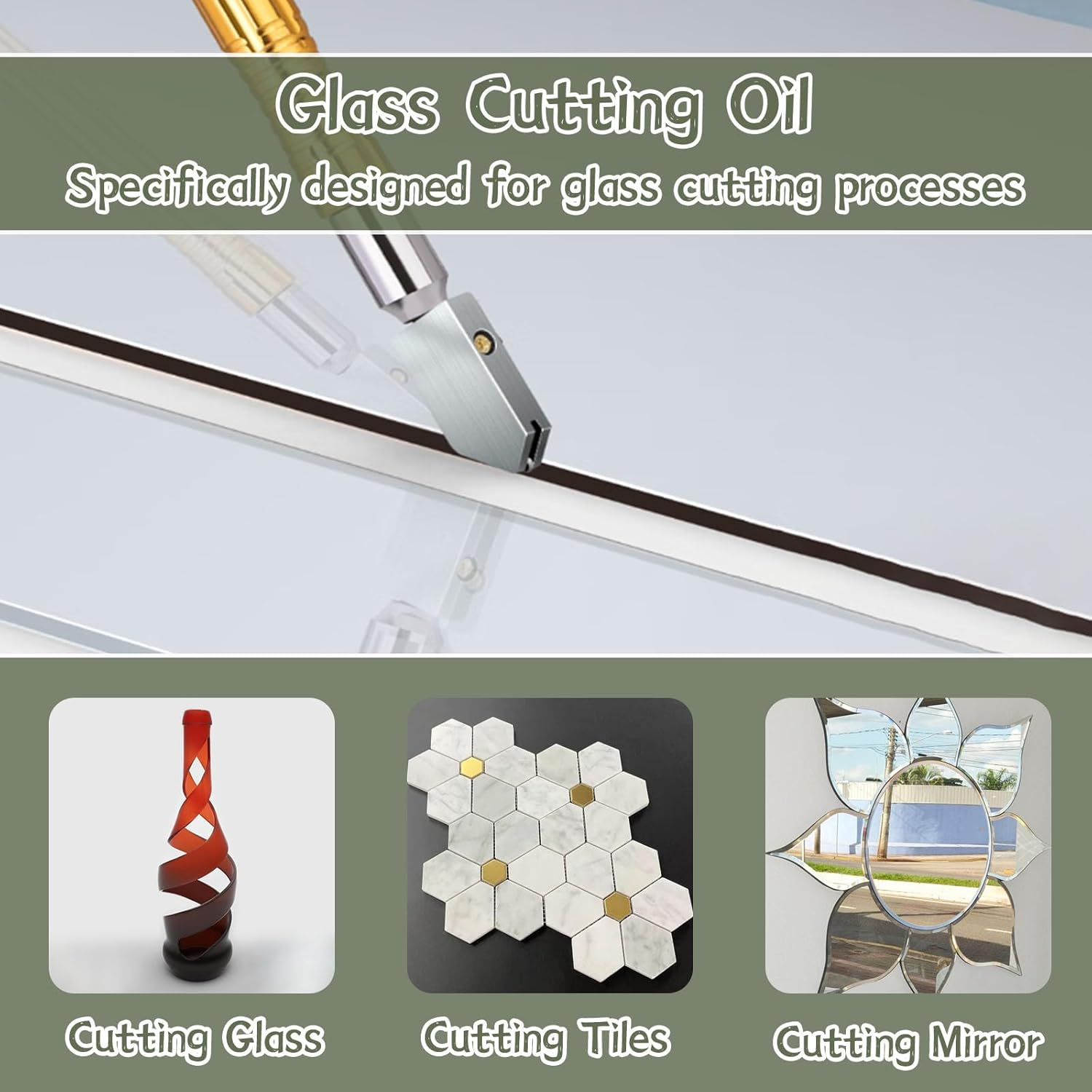 WAN2TLK Glass Cutting Oil 100Ml, Suitable for All Glass Cutting Tools, Glass Cutter Oil Is Used for Cutting Glass, Glass Bottles, Stained Glass, Tiles and Mirrors