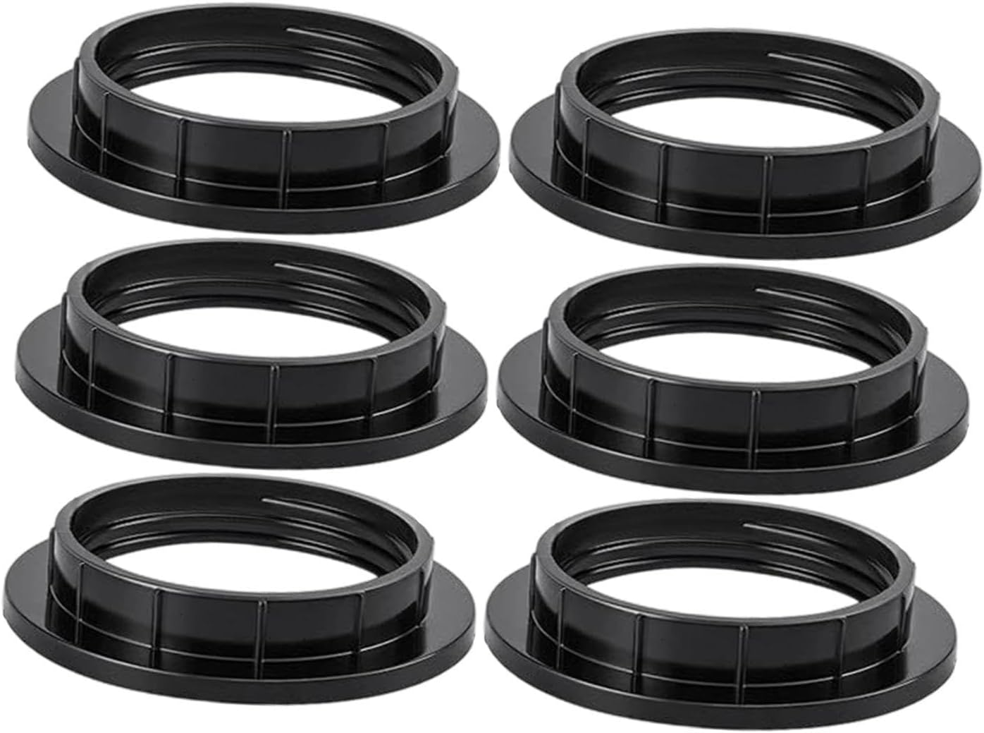 Shengquanhao 6 Pieces E26 E27 Lamp Base Shade Rings Lampshade Rings Thread Reducer Accessories Retaining for Pendant Lights, White PP
