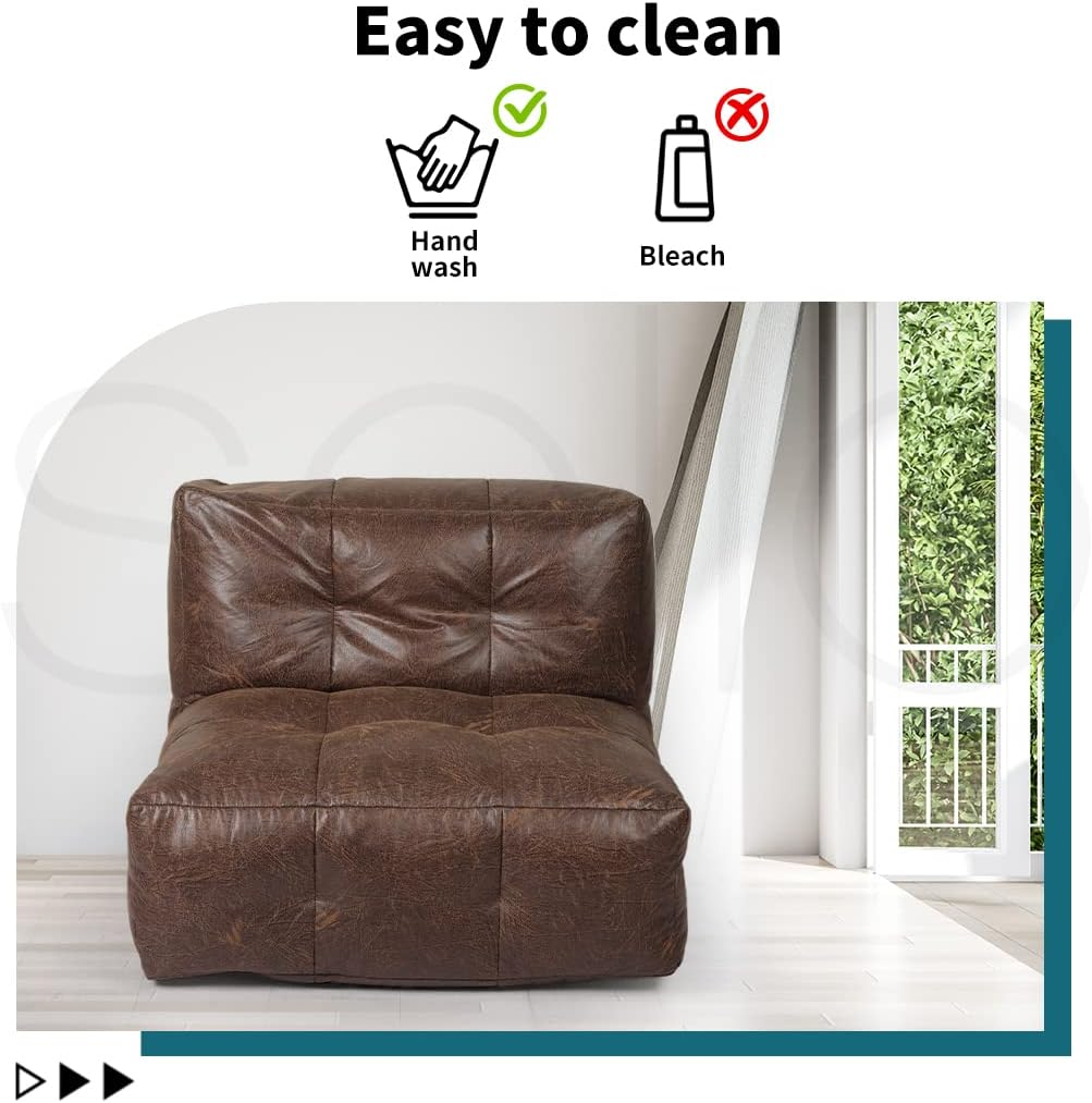 Marlow Bean Bag Chair Cover PU Indoor Home Game Lounguer Seat Lazy Sofa Large image number 4