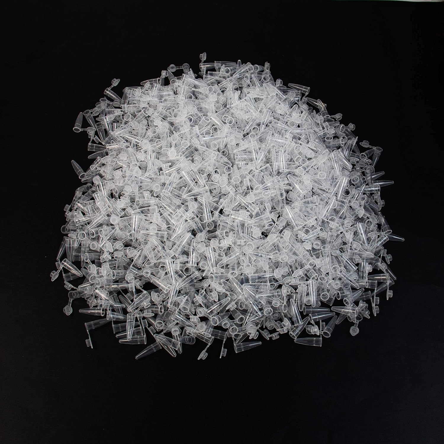 AUEAR, 1000 Pack 0.2Ml Microcentrifuge Tube with Lids Plastic Sample Small Bottle Container Test Vials Micro Centrifuge Tube Clear image number 3