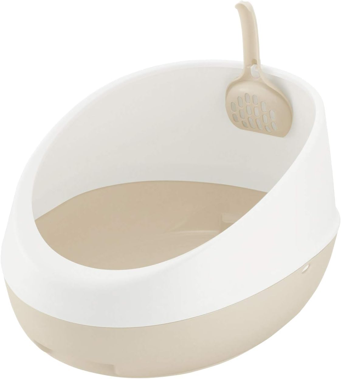 Richell Cat Litter Box, Lapre Cat Litter Box, Half Cover, Dark Gray