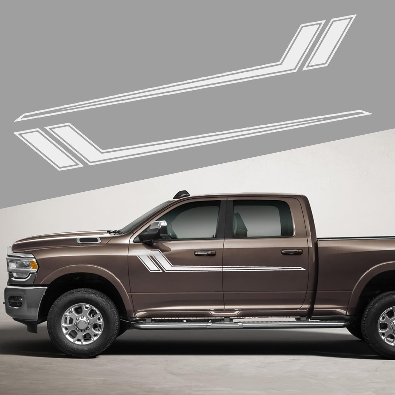 SUNJIKA Universal Vinyl Side Body Car Decals Sports Car Sticker Racing Stripes Car Side Body Vinyl Gaphic Decal DIY Modify Decoration Accessories for All Car SUV Vehicles (2Pc Black)