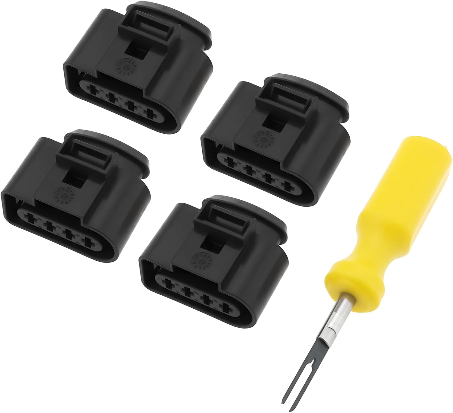 4Pcs Ignition Coil Connector Repair Kit with Tool 4B0973724 Compatible with Audi