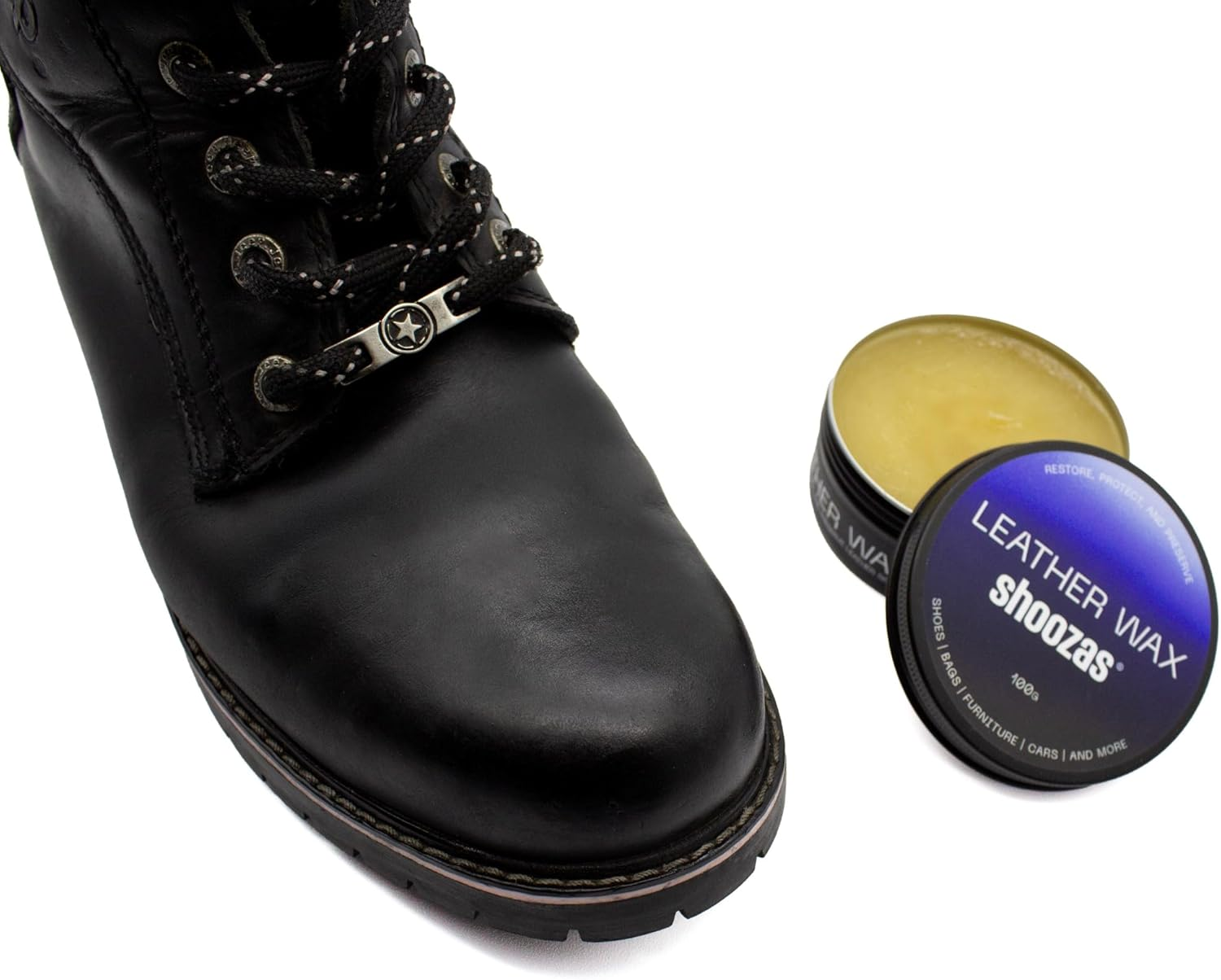 Shoozas Leather Wax - Restores, Protects, Preserves Leather Goods, Formulated with Natural Ingredients, Safe for Shoes, Bags, Furniture, Cars, and More