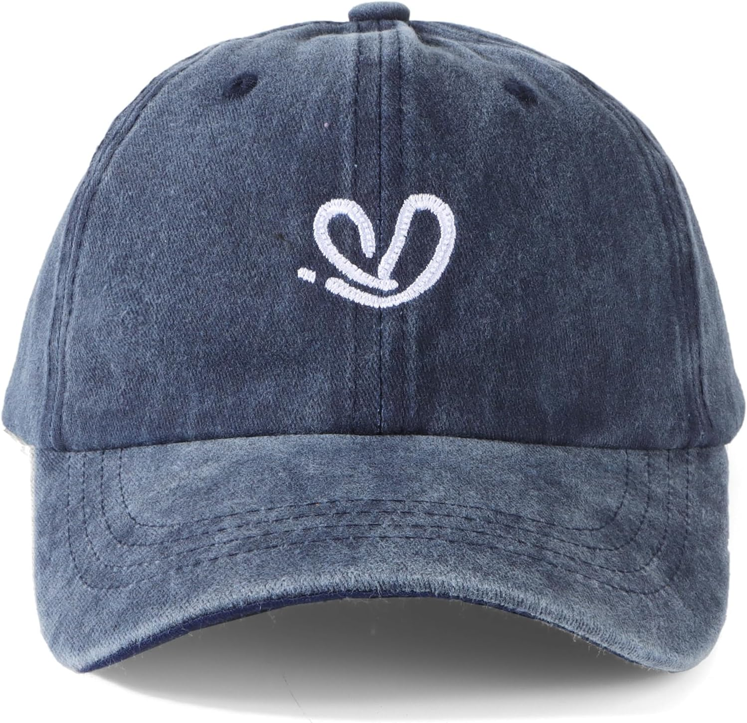 Hebenie Vintage Womens Baseball Cap &ndash; Adjustable Washed Soft Cotton Ladies Cap with Heart Embroidery Comfortable Fit for Casual Wear