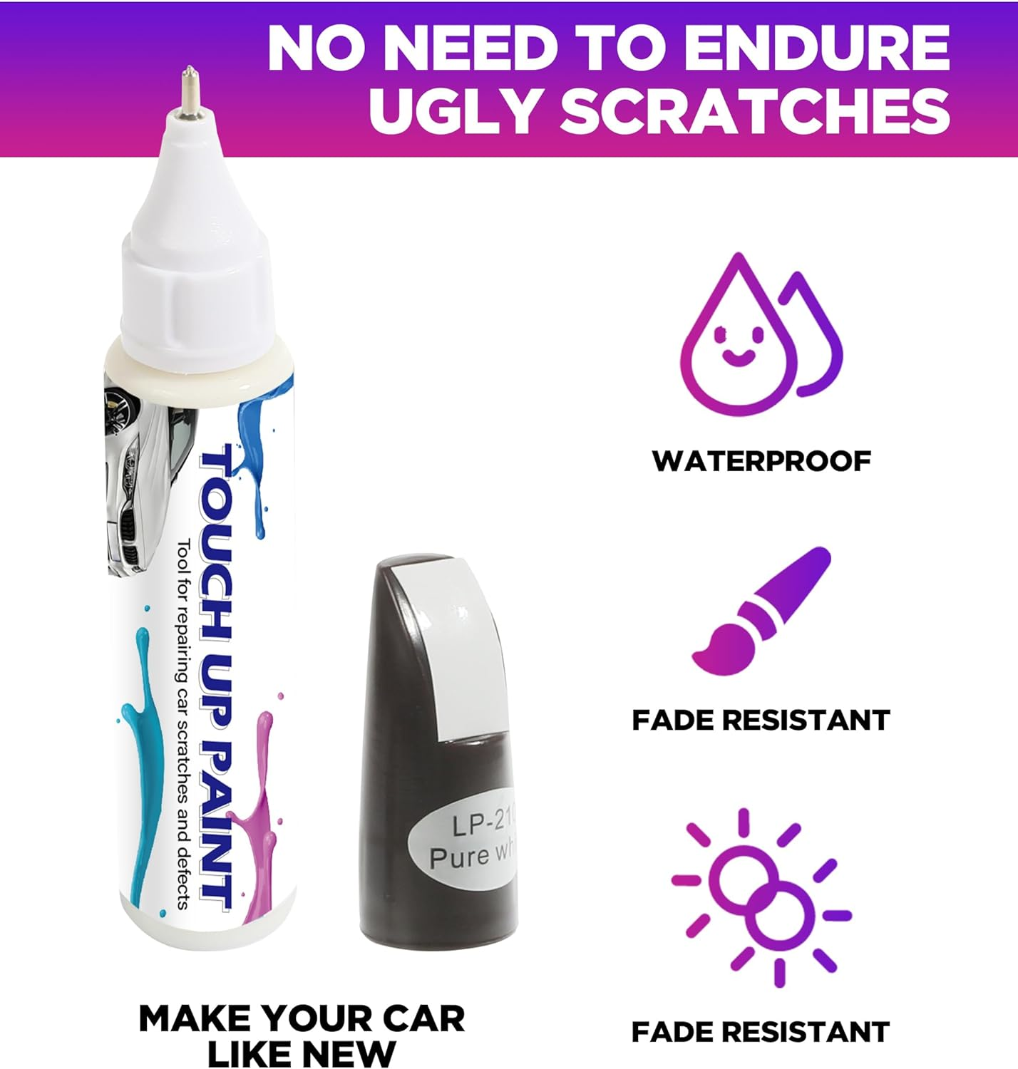 YAKEFLY Car Touch up Fill Paint Pen,2-In-1 Automotive Touch up Paint,Easy & Quick Auto Car Paint Scratch Repair,Special-Purpose Repair Paint Pen Car Touch up Paint for Scratch Repair Various Cars image number 1