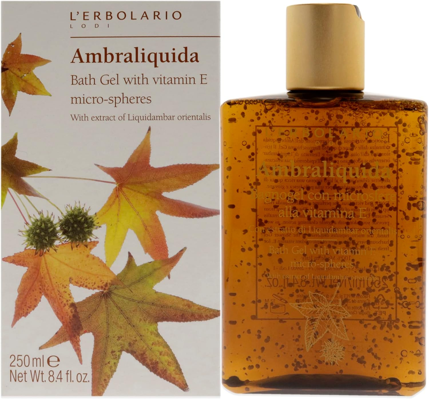 Lerbolario Ambraliquida Bath Gel with Vitamin E Micro-Spheres for Unisex 8.4 Oz Shower Gel image number 3