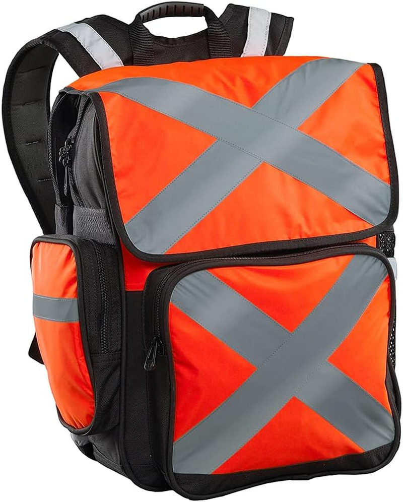 Caribee Pilbara Large Hi Vis Backpack with Reflective Safety Tape for Job Sites, Hunting, Motorcycling and Emergency Use image number 4