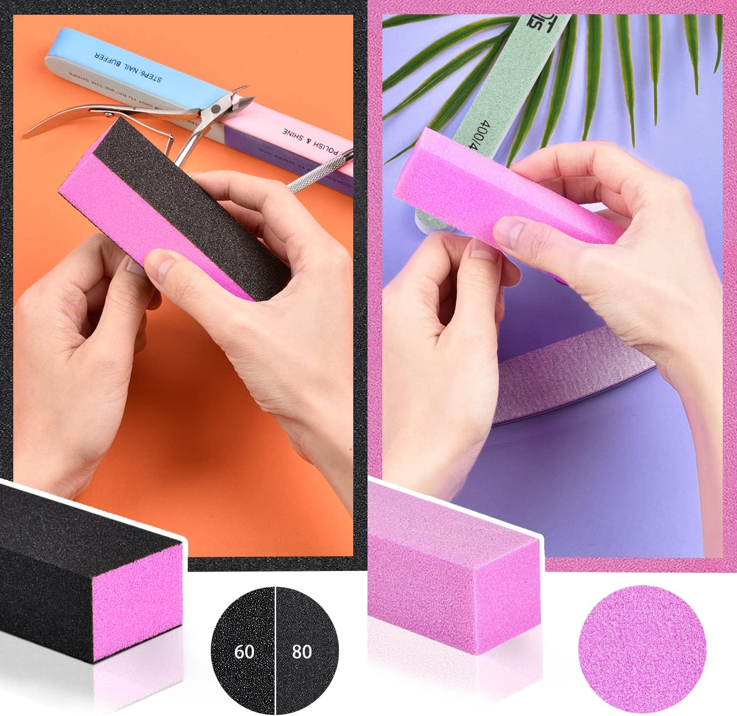 Tsmaddts Nail Buffers and Files, Manicure Tools Kit Nail File Kit with 3PCS Nail Files, 2PCS Nail Buffer Blocks, 2PCS Polishing Nail Buffers,Cuticle Nippers, Cuticle Pusher and Cuticle Oil