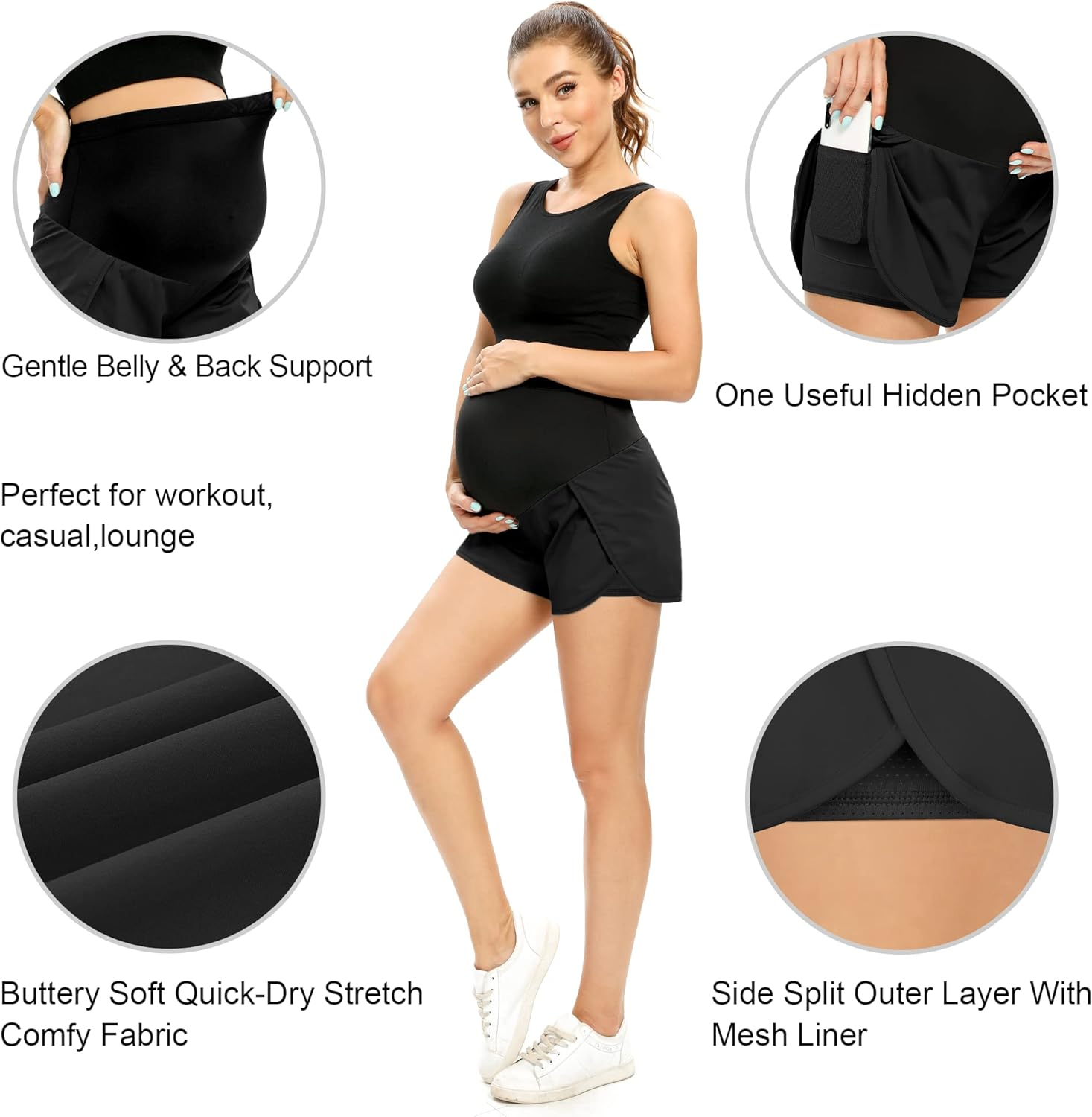 POSHGLAM Women'S Soft Athletic,Casual,Maternity image number 5