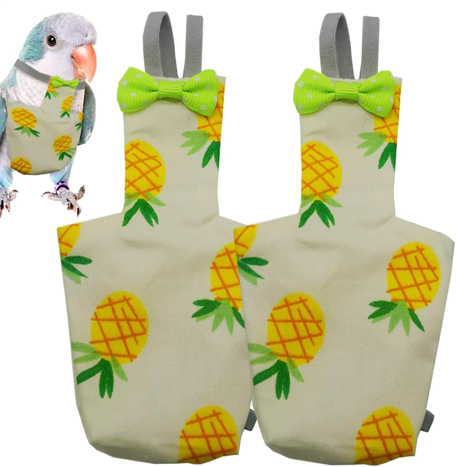 Hkuoeue Pigeon Bird Diaper | Clothes Reusable Washable Parrot Diaper | 2X Training Nappy Pet Supplies, Soft Liners Leak-Proof for Parakeet Cockatiel Macaw Pigeon image number 4