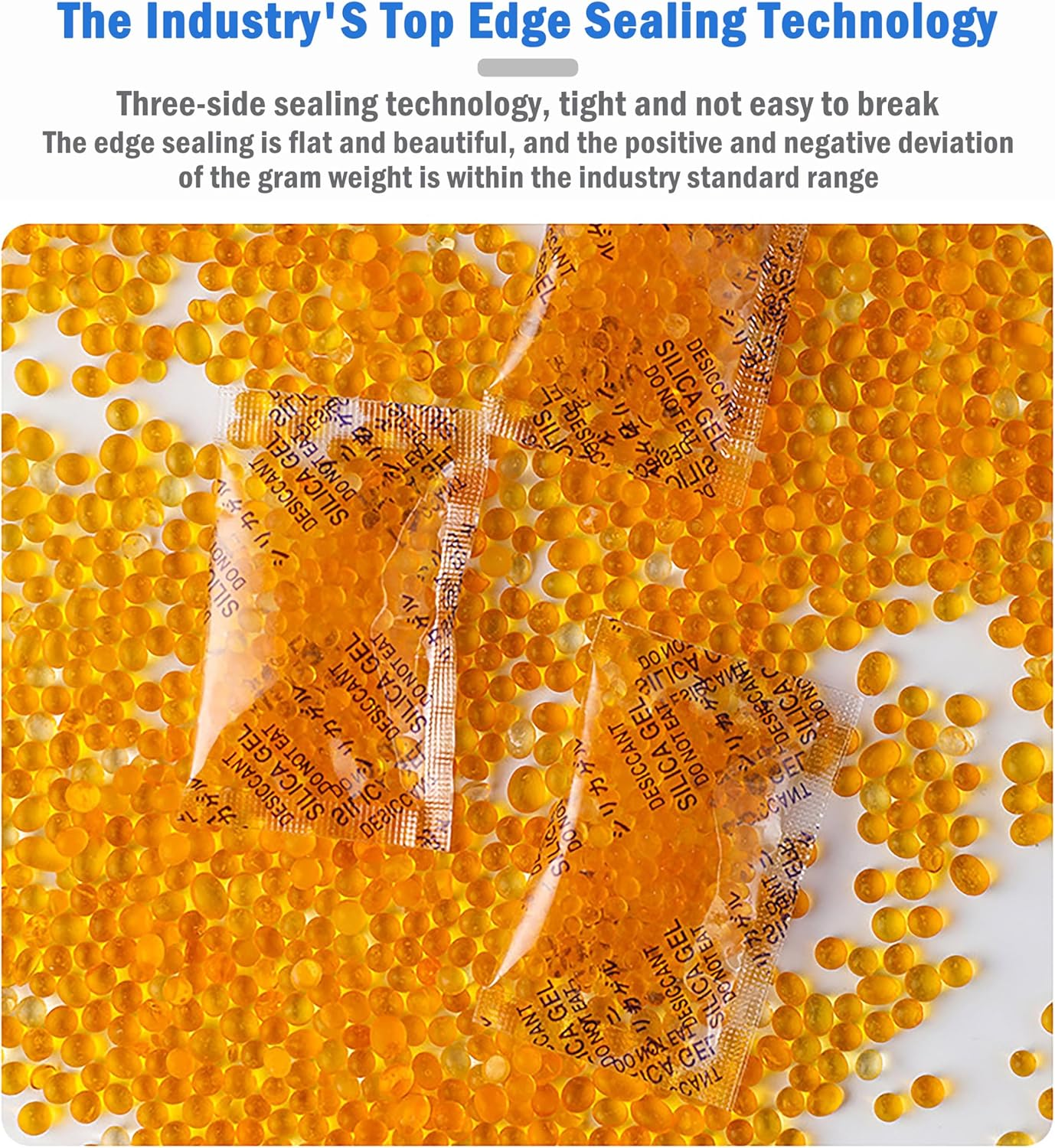 Orange Silica Gel Packets, 10 Gram 100 Packs Premium Desiccant Packs for Storage, Moisture Absorbers for Control Absorbing, Desiccant Dehumidifiers Bags for Electronics, Clothes Shoes, Jewelry, Spice (100) image number 2