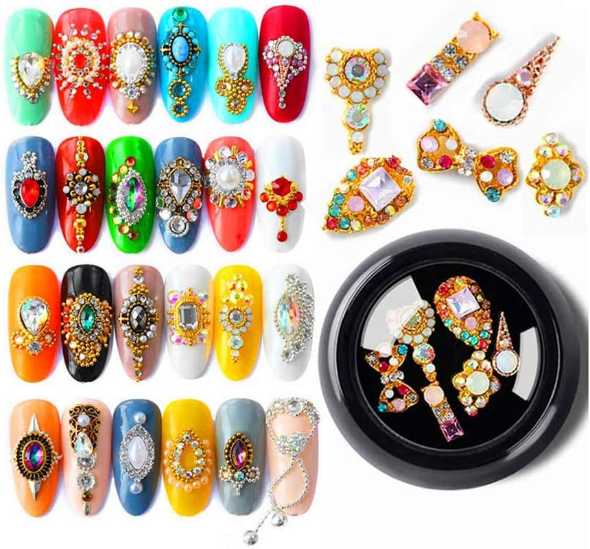 4 Boxes Rhinestone Nail Jewels 3D Bling Crystal Art Accessories Decoration Nail image number 4