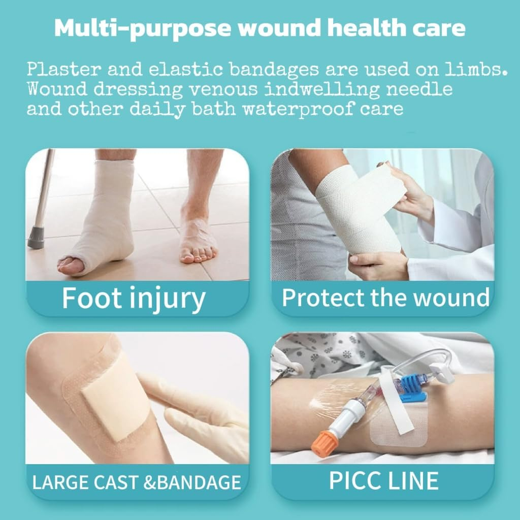 Waterproof Leg Cast Cover for Shower, 100% Bathing Guards, Waterproof Leg Cast Cover for Shower, Reusable Shower Protection, Leg Cover for Showering after Surgery for Foot, Ankle, Burns image number 3