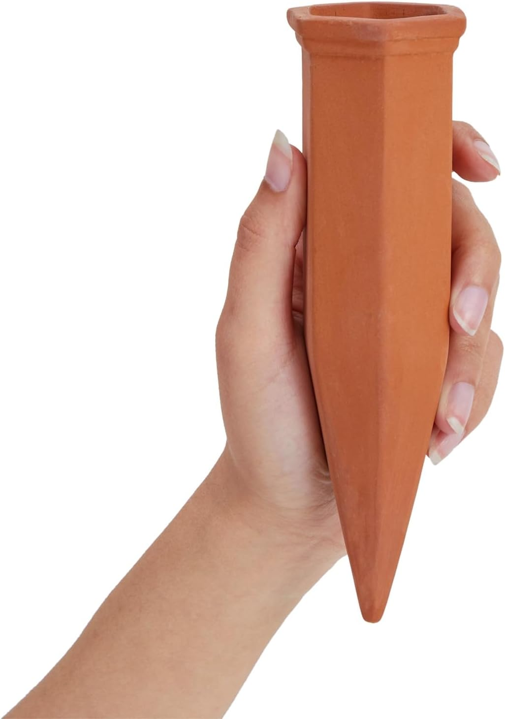 Juvale Self Watering Spikes - 6-Pack Terracotta Plant Watering Stakes, Automatic Slow Release Water Drippers for Indoor Outdoor Garden, Vacation Irrigation Device, Brown, 6.9 Inches Tall