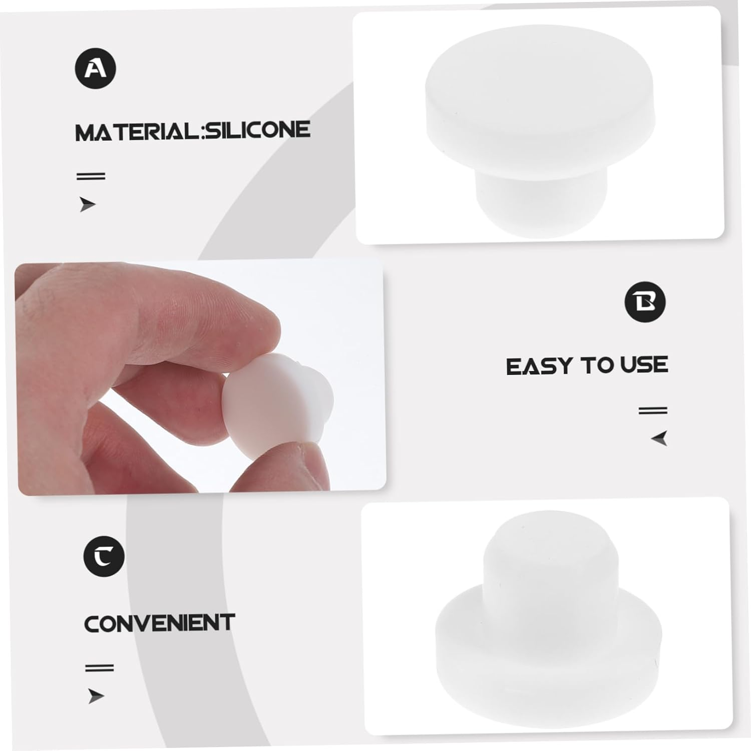 Gatuida Plant Pot 10Pcs Silicone Stopper Reusable Solid Plug Bulk Sealing Stopper Silicone Plugs Solid Flower Pot Solid Stopper Plugs S12 Silica Gel White Replace Bottle image number 3