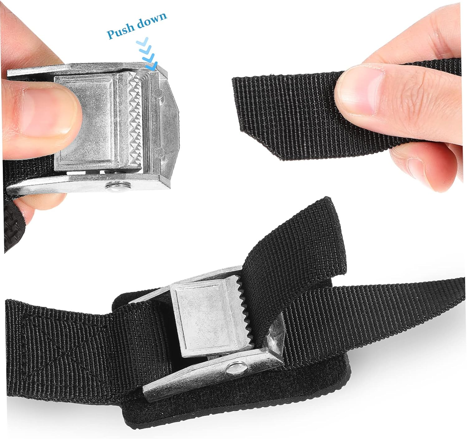 Tofficu 6 Pcs Adjustable Nylon Straps with Buckles 25Mm X 3M Cargo Tie Bands for Packing and Luggage Securement Black Sturdy Cinch Strap Set for Travel and Storage image number 5