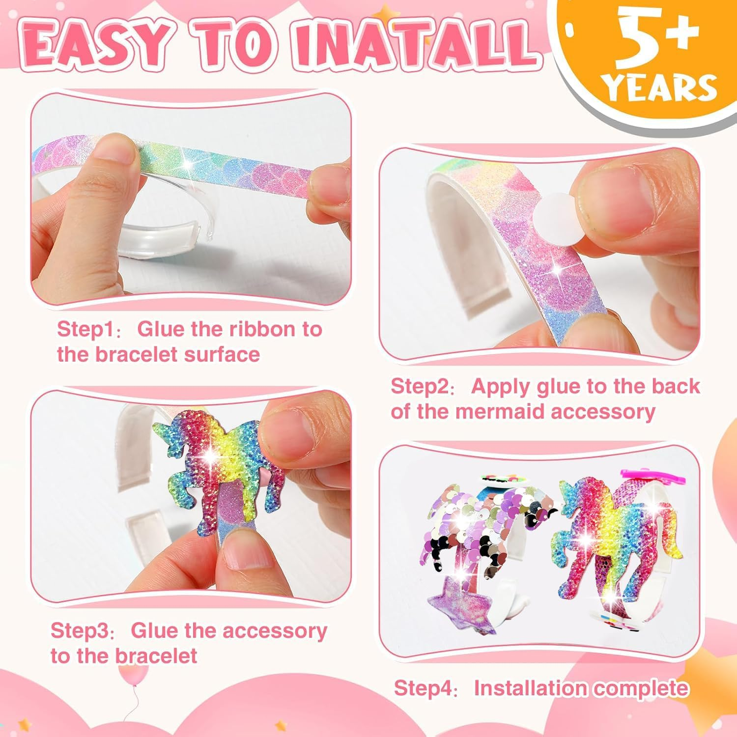 Friendship Bracelet Making Kit - Girls Birthday Present for Ages 5-12 - Art and Craft Kits for Kids, 5-10 Year Old Girls Gifts, Jewellery Making Kit, Party Favors Supplies (Unicorn) - Unicorn image number 3