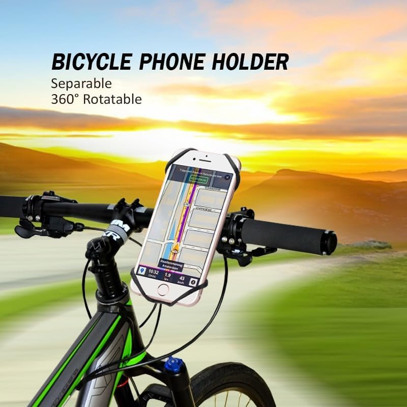 Bike Phone Holder Mount Fit for 5-6.5 Inch Devices, Separable Bicycle Phone Mount Holder Bike Stem Handlebar Mount 360&deg; Rotating Bike Computer Mount Bike Stopwatch Mount Action Camera Holder
