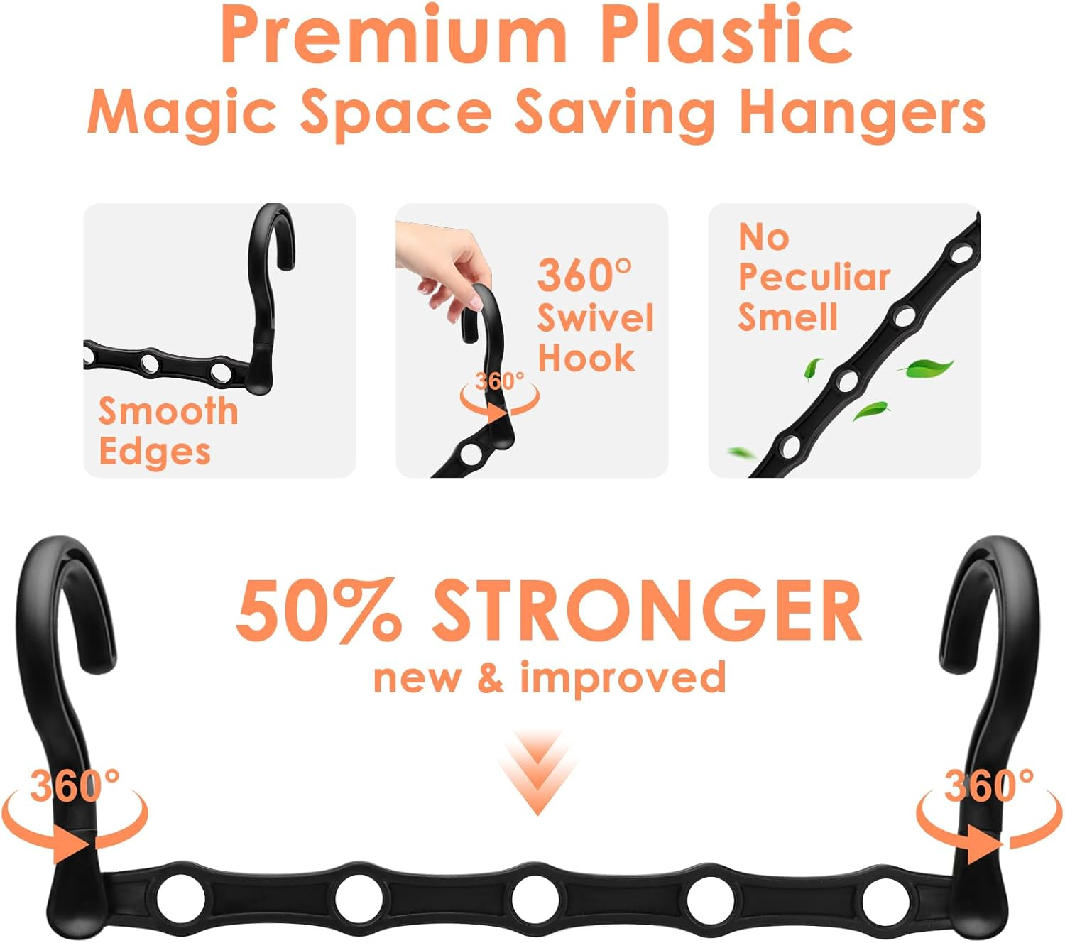 Closet Organizers and Storage, Sturdy Space Saving Hanger for Heavy Clothes, Upgraded Cascading Hangers, Magic Closet Organization Clothes Hangers, College Dorm Room Essentials for Girls, 8 Pack image number 6