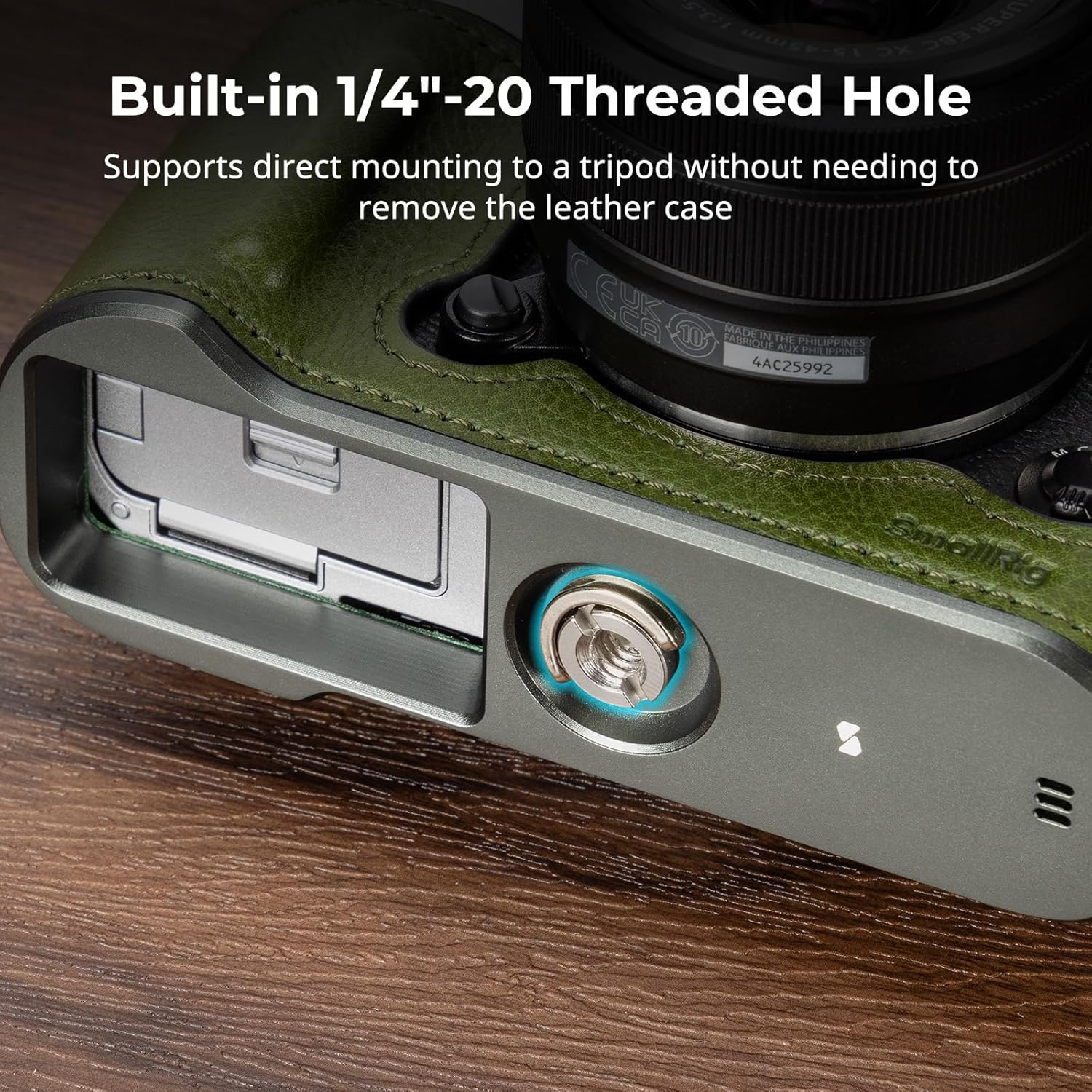 SMALLRIG X-T50 Half Leather Case Kit with Shoulder Strap, Retro Style Camera Case with Aluminum Alloy Frame for FUJIFILM X-T50, Green - 4711 image number 6